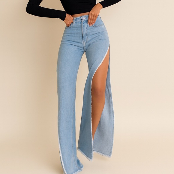 High Voltage Denim Slit Pants – Bold Move Edition - Picture 5 of 10